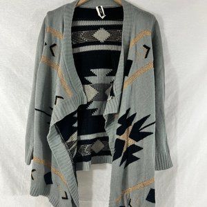 Gently-worn stylish pattern open sweater